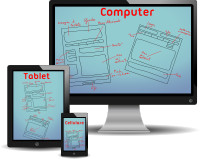 Esempio di modello responsivo: si vede su PC, tablet e cellulare